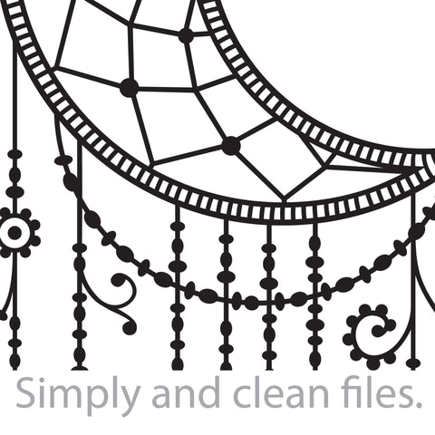 Mandala moon with feathers SVG TribaliumArtSF 