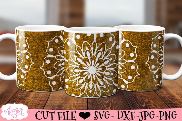 Mandala Mug Wrap SVG for Cricut infusible ink SVG Amorclipart 