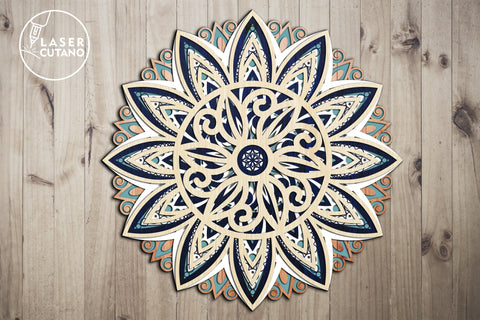 Mandala Multilayer Laser Cut Files, Round Sign SVG, 3D Designs, Mini Design Bundles SVG LaserCutano 