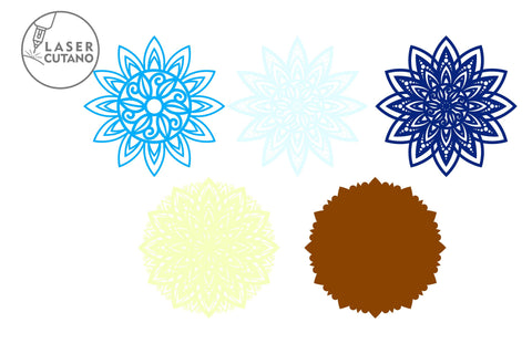 Mandala Multilayer Laser Cut Files, Round Sign SVG, 3D Designs, Mini Design Bundles SVG LaserCutano 