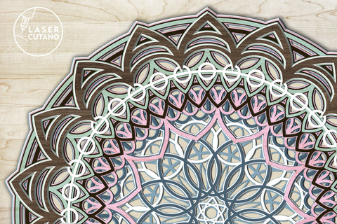 MANDALA Multilayer Laser Cut Files, Round SVG, 3D Designs SVG LaserCutano 