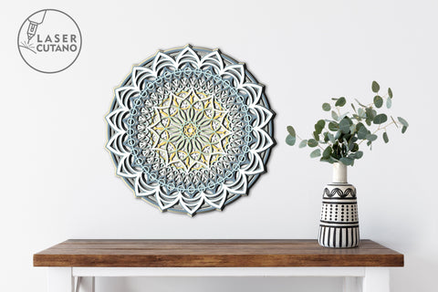 MANDALA Multilayer Laser Cut Files, Round SVG, 3D Designs SVG LaserCutano 