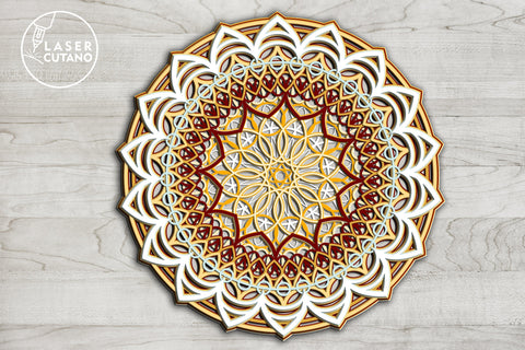 MANDALA Multilayer Laser Cut Files, Round SVG, 3D Designs SVG LaserCutano 