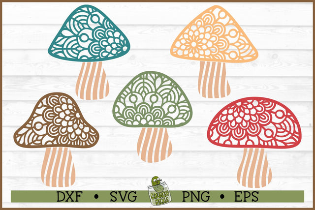 Mandala Mushrooms Mini SVG Bundle SVG Crunchy Pickle 