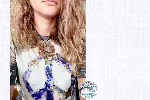 Mandala Necklace Charm File for Glowforge or Laser Cutter SVG Wispy Willow Designs 