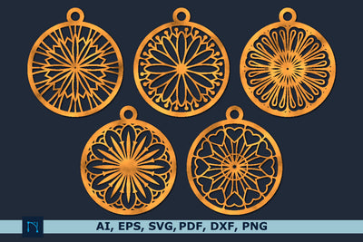 mandala Ornament Bauble Laser cut Bundle SVG MD JOYNAL ABDIN 