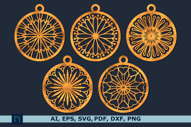 mandala Ornament Bauble Laser cut Bundle SVG MD JOYNAL ABDIN 