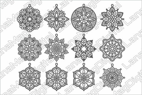 Mandala ornaments svg Christmas decor svg Mandala wall decor SVG LanaMagDigital 