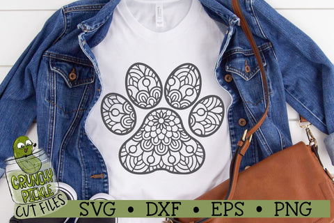 Mandala Paw Print SVG Cut File SVG Crunchy Pickle 