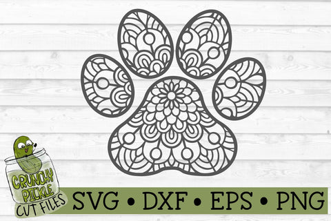 Mandala Paw Print SVG Cut File SVG Crunchy Pickle 