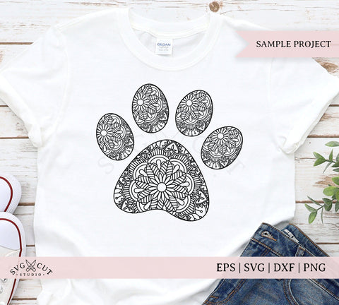 Mandala Paw SVG | Dog Paw print SVG Cut Files SVG SVG Cut Studio 