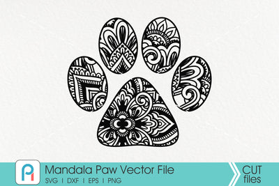 Mandala Paw Svg, Paw Svg, Dog Svg, Zentangle Paw Svg, Svg SVG Pinoyart Kreatib 