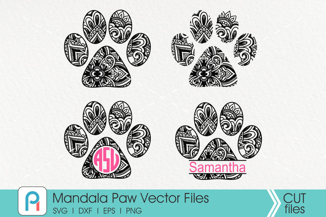 Mandala Paw Svg, Zentangle Paw Svg, Paw Svg, Dog Svg, Svg Pinoyart Kreatib 