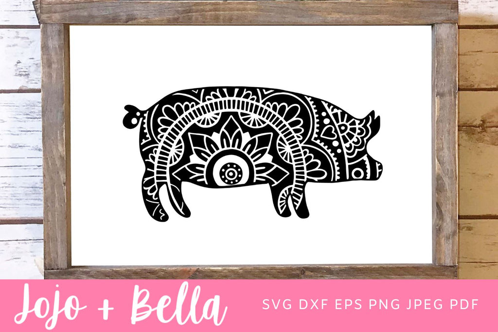 Mandala Pig SVG, Zentangle Pig Svg, Mandala svg, Pig svg file, Mandala ...