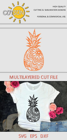 Mandala Pineapple SVG cut file SVG CutsunSVG 