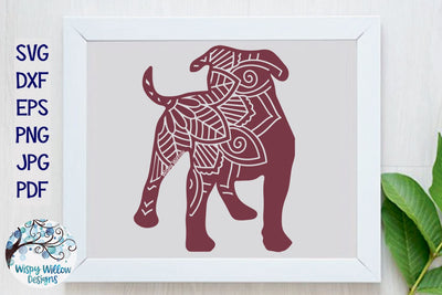 Mandala Pitbull Dog SVG SVG Wispy Willow Designs 