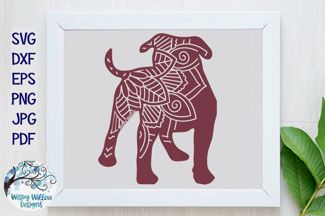 Mandala Pitbull Dog SVG SVG Wispy Willow Designs 