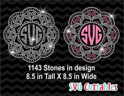 Mandala rhinestone monogram frame SVG Svg Cuttables