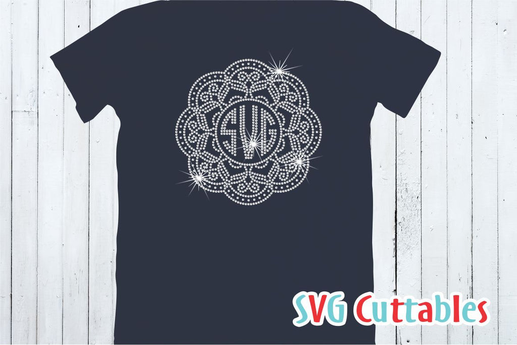 Mandala rhinestone monogram frame - So Fontsy