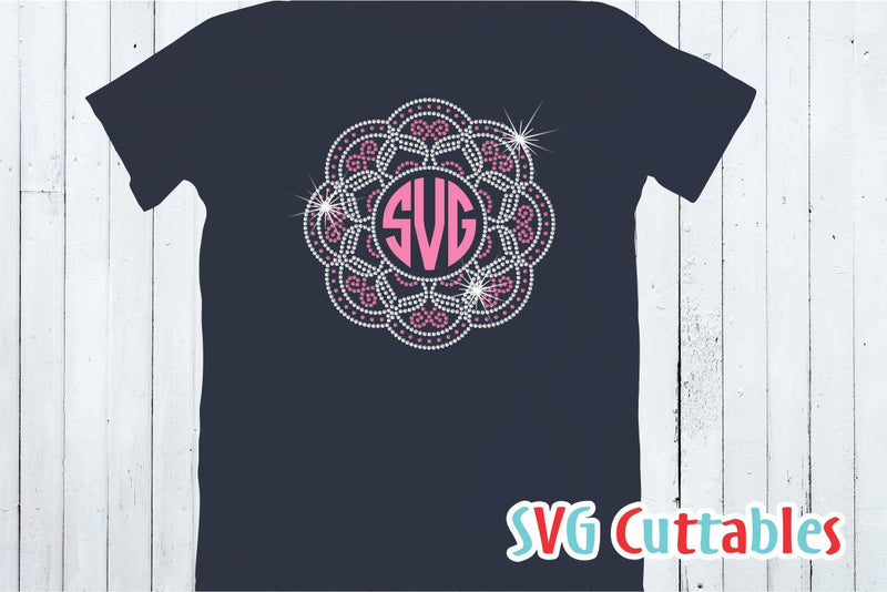 Mandala rhinestone monogram frame - So Fontsy