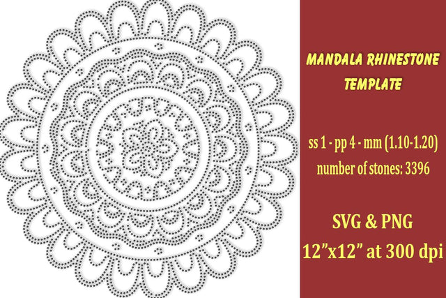 Mandala Rhinestone Template SVG Ethnic Touch 