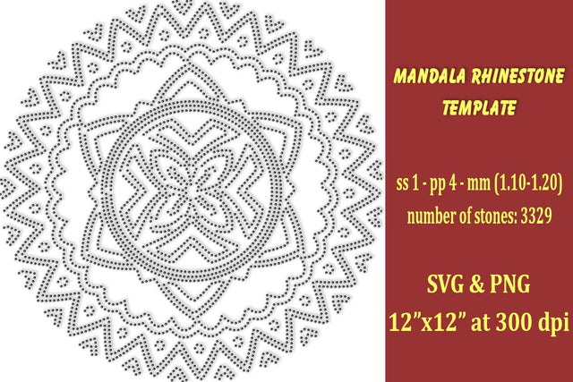 Mandala Rhinestone Template SVG Ethnic Touch 