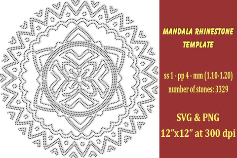 Mandala Rhinestone Template SVG Ethnic Touch 