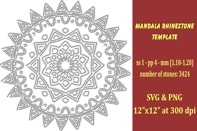 Mandala Rhinestone Template SVG Ethnic Touch 