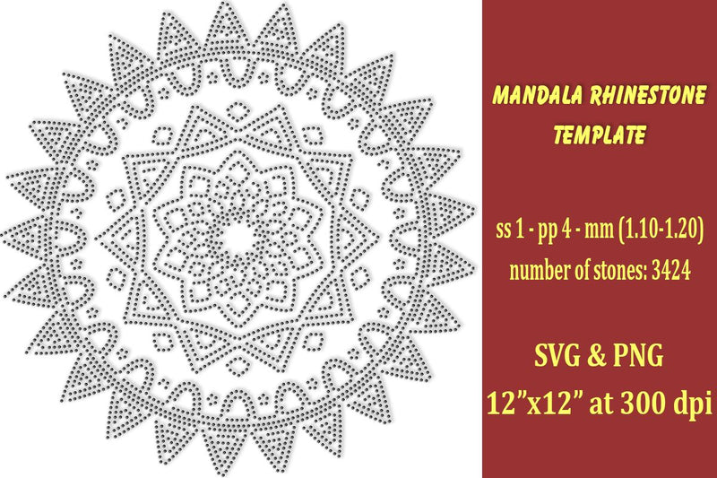 Mandala Rhinestone Template SVG Ethnic Touch 
