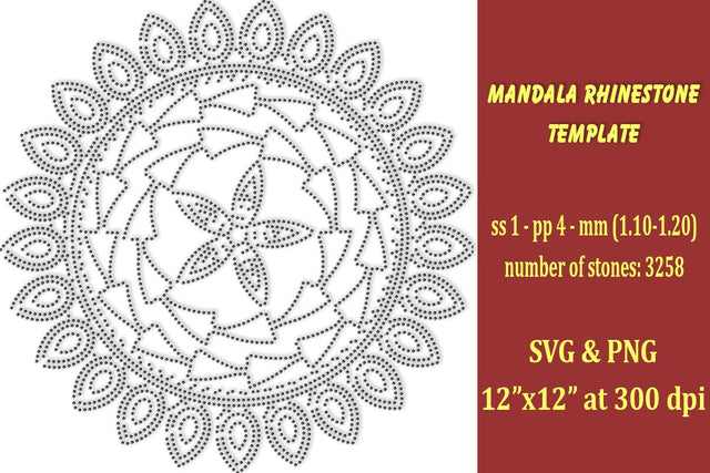 Mandala Rhinestone Template SVG Ethnic Touch 