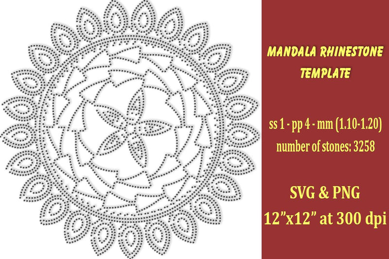 Mandala Rhinestone Template SVG Ethnic Touch 