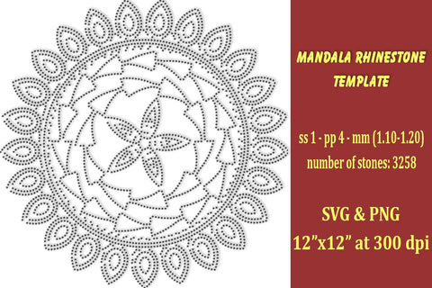 Mandala Rhinestone Template SVG Ethnic Touch 