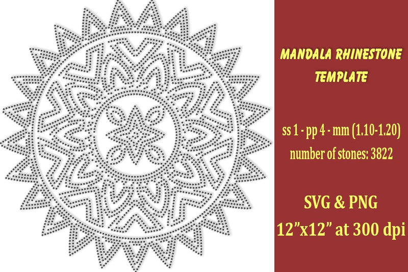 Mandala Rhinestone Template SVG Ethnic Touch 