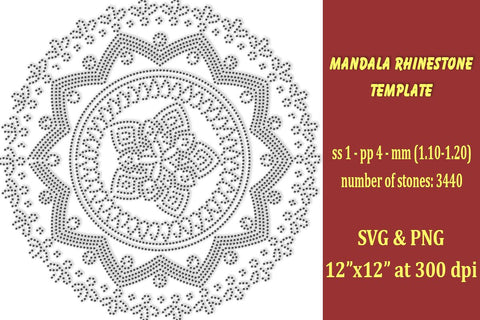 Mandala Rhinestone Template SVG Ethnic Touch 