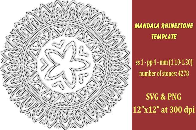 Mandala Rhinestone Template SVG Ethnic Touch 