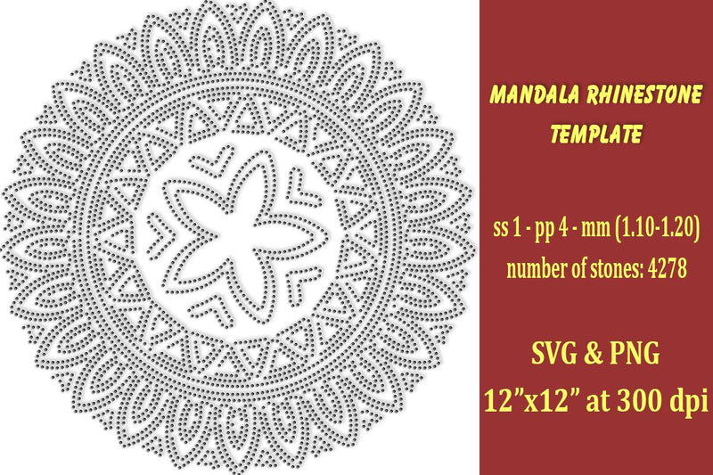 Mandala Rhinestone Template SVG Ethnic Touch 