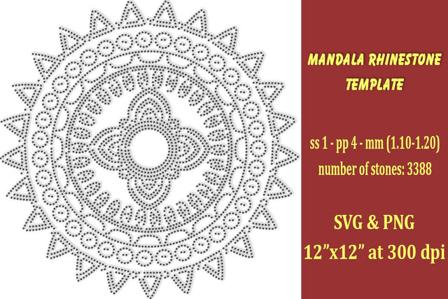 Mandala Rhinestone Template SVG Ethnic Touch 