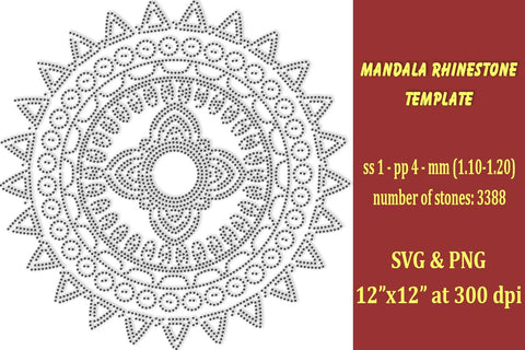 Mandala Rhinestone Template SVG Ethnic Touch 