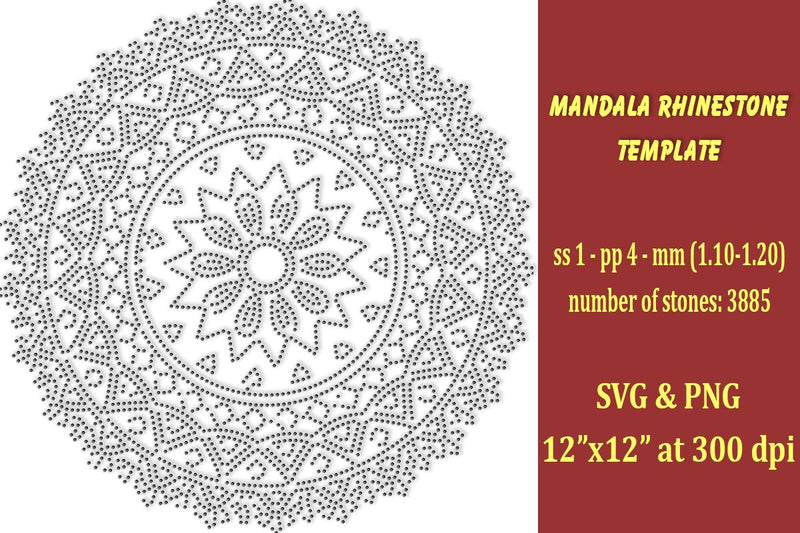 Mandala Rhinestone Template SVG Ethnic Touch 