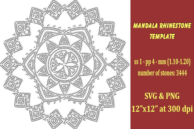 Mandala Rhinestone Template SVG Ethnic Touch 