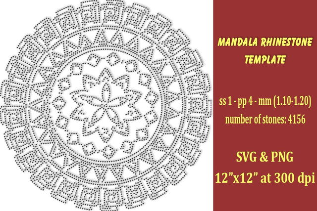 Mandala Rhinestone Template SVG Ethnic Touch 