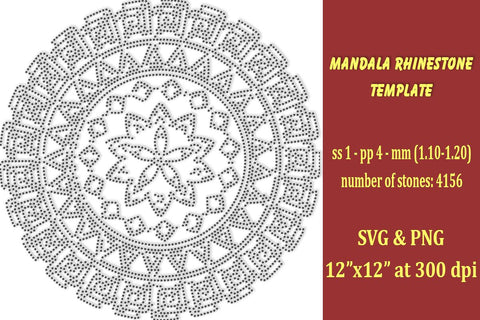 Mandala Rhinestone Template SVG Ethnic Touch 