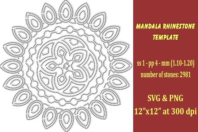 Mandala Rhinestone Template SVG Ethnic Touch 