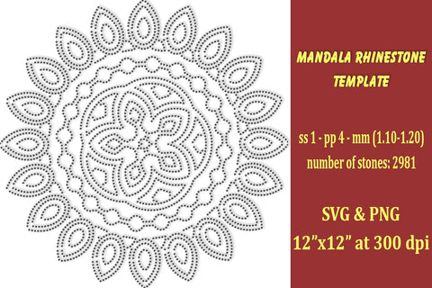Mandala Rhinestone Template SVG Ethnic Touch 