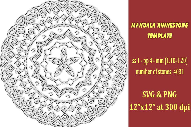 Mandala Rhinestone Template SVG Ethnic Touch 