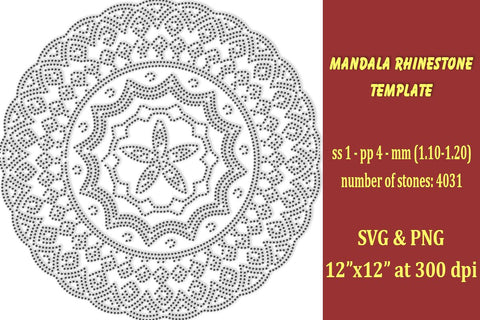 Mandala Rhinestone Template SVG Ethnic Touch 