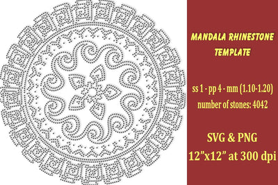 Mandala Rhinestone Template SVG Ethnic Touch 