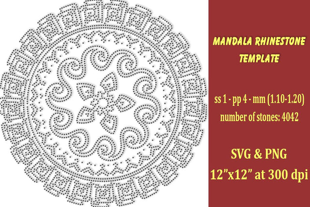 Mandala Rhinestone Template SVG Ethnic Touch 