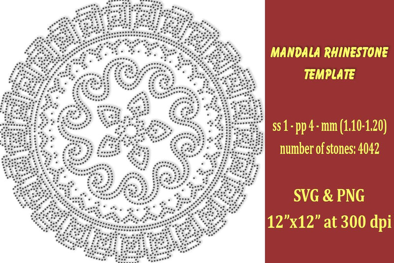 Mandala Rhinestone Template SVG Ethnic Touch 