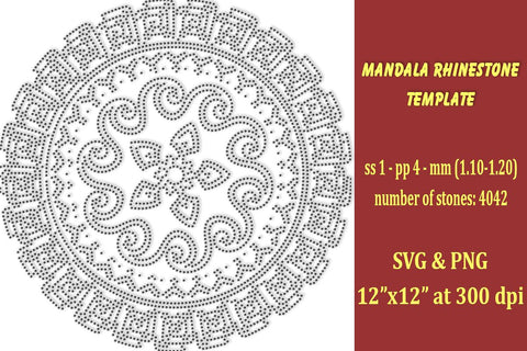 Mandala Rhinestone Template SVG Ethnic Touch 